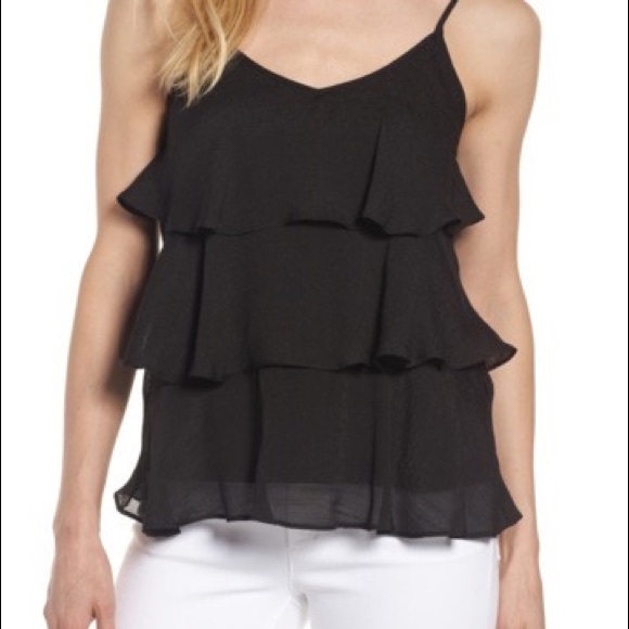 NWT Bobeau tiered ruffled tank, Sz. S - Picture 2 of 2